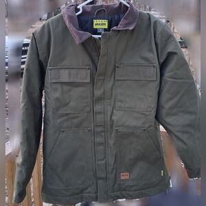 New BRAZOS chore Barn Jacket Duck Style Size Mens Med Medium Olive